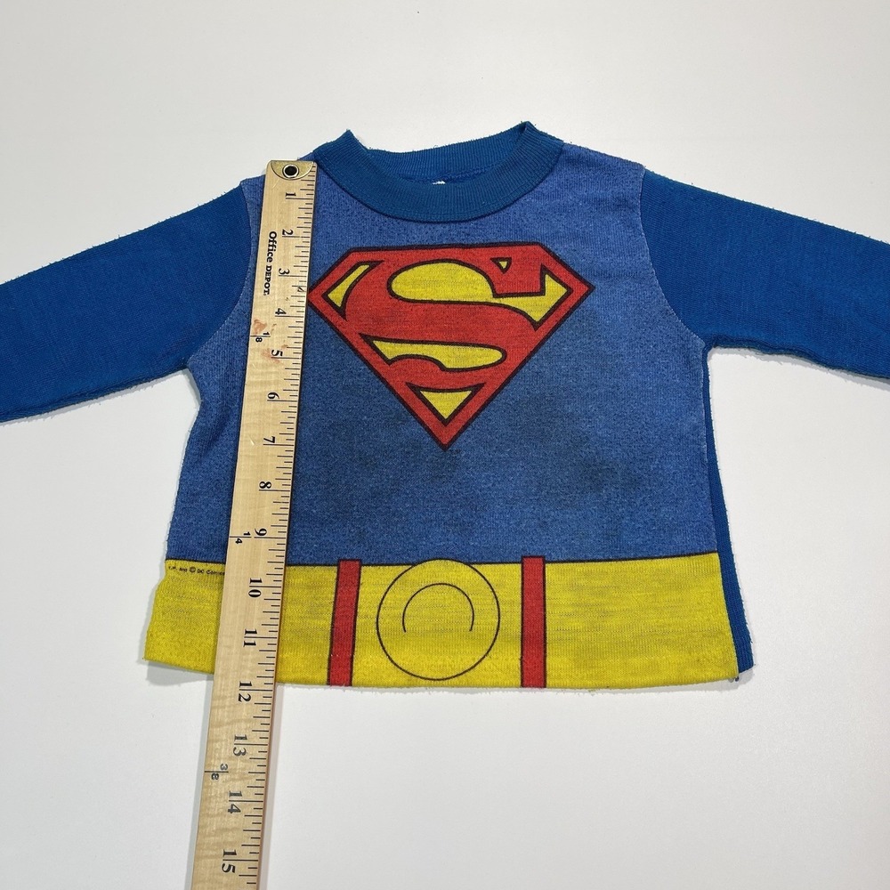 Vintage 70s JCPenney Toddler Time Superman Boys Pajama Top Size 2T - Picture 7 of 8